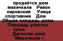 продаётся дом махачкала › Район ­ кировский  › Улица ­ спортивная › Дом ­ 3 › Общая площадь дома ­ 2 › Площадь участка ­ 2 › Цена ­ 3 600 000 - Дагестан респ., Махачкала г. Недвижимость » Дома, коттеджи, дачи продажа   . Дагестан респ.,Махачкала г.